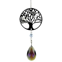 Arbre de vie + goutte en cristal arc en ciel