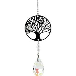 Arbre de vie + goutte en cristal arc en ciel