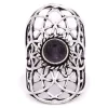 Bague graine de vie couleur argent améthyste