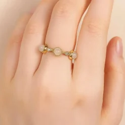 Bague Quartz Rose ajustable