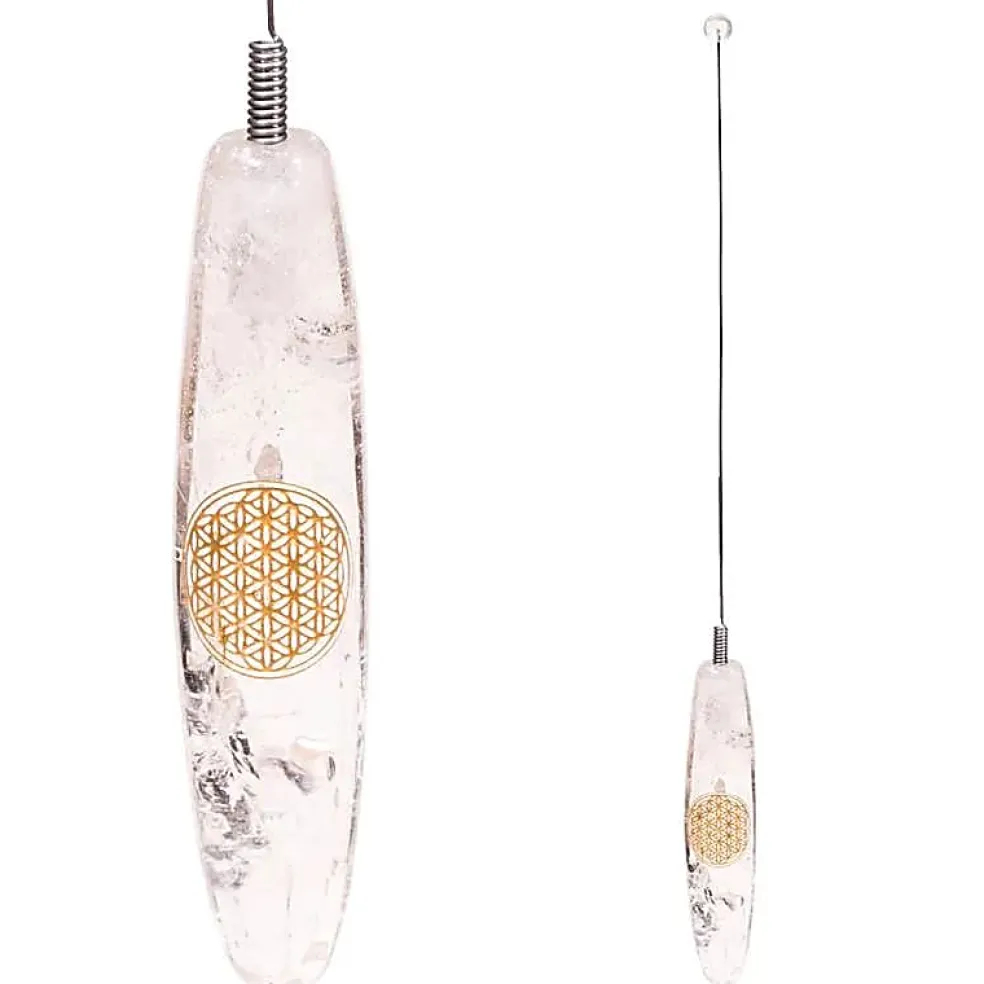 Bio-tenseur cristal de roche et fleur de vie