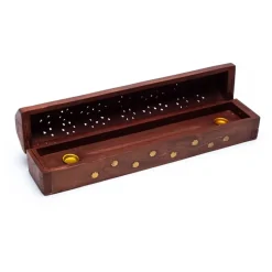 Boîte brûle encens en bois | 30 cm