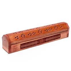 Boîte brûle encens en bois d'acacia