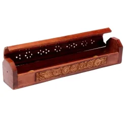 Boîte brûle encens en bois d'acacia
