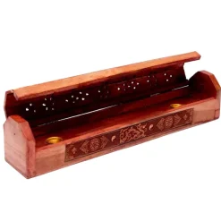 Boîte brûle encens en bois d'acacia