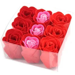 Boîte de 9 roses de savon