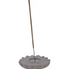 Bougeoir/brûle encens en pierre en forme de lotus