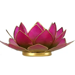 Bougeoirs Lotus - Bords Dorés 13.5 cm