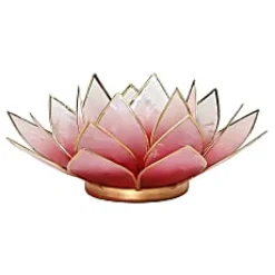 Bougeoirs Lotus - Bords Dorés 13.5 cm