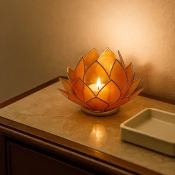 Bougeoirs Lotus - Bords dorés - Grand Format
