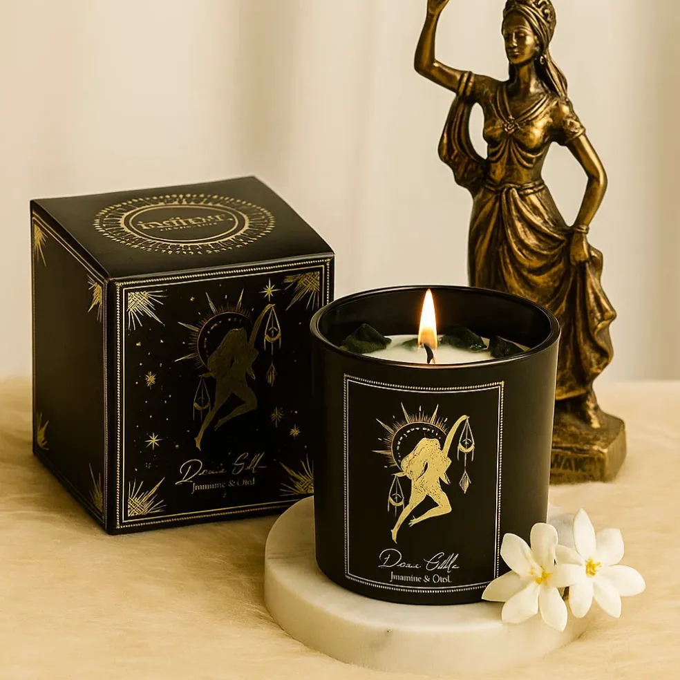 Bougie d'intention en verre 20h | Divine Goddess