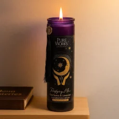 Bougie d'intention en verre 80h| Purifying Moon
