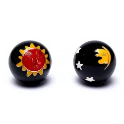 Boules Qi Gong Baoding Soleil Lune jaune