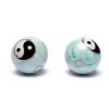 Boules Qi Gong Baoding Yin et Yang marbré vert - 3.5 cm