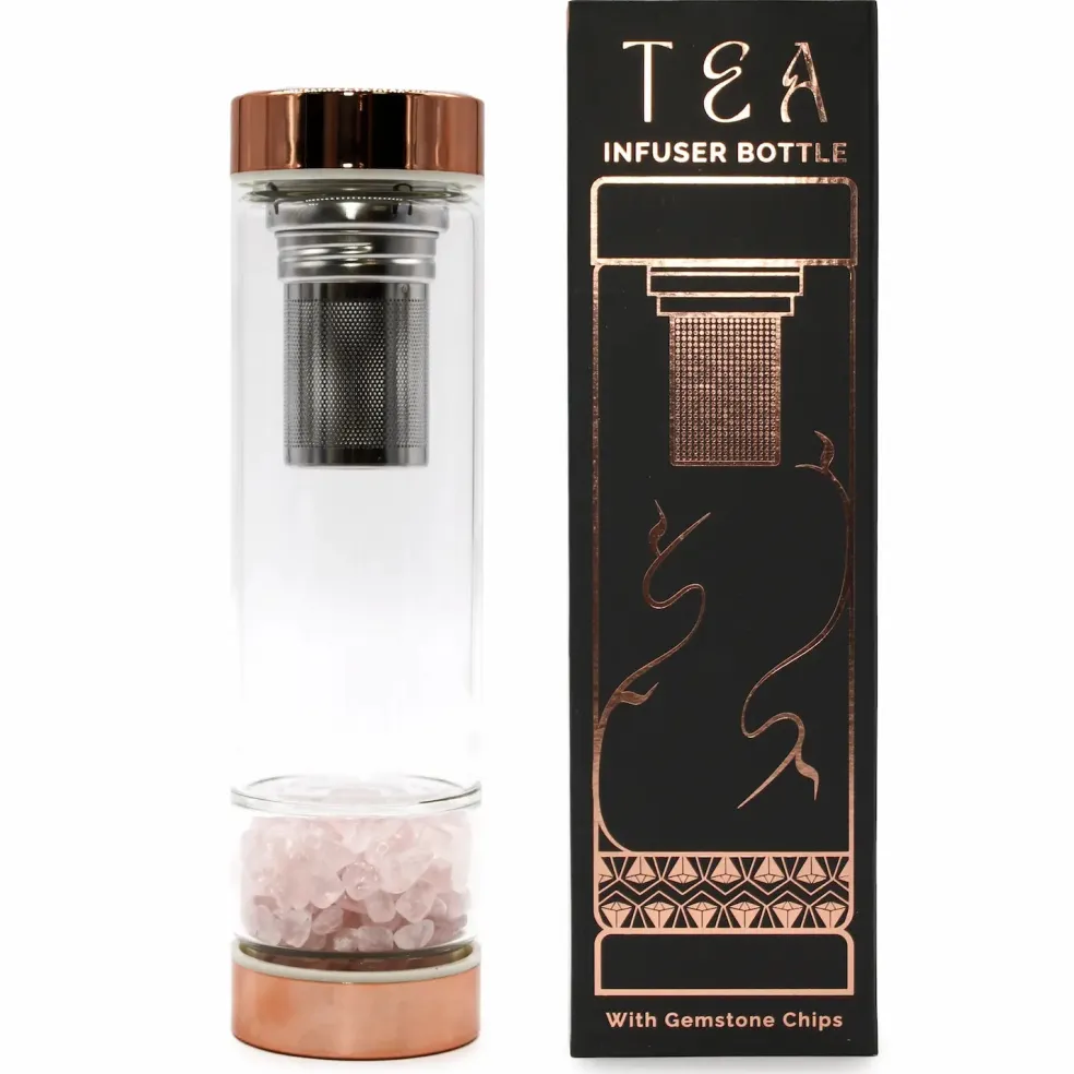 Bouteille infuseur à thés - Quartz rose