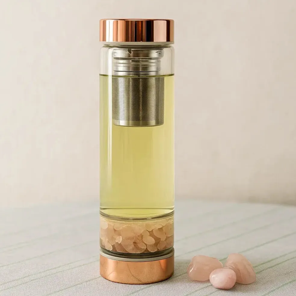 Bouteille infuseur à thés - Quartz rose