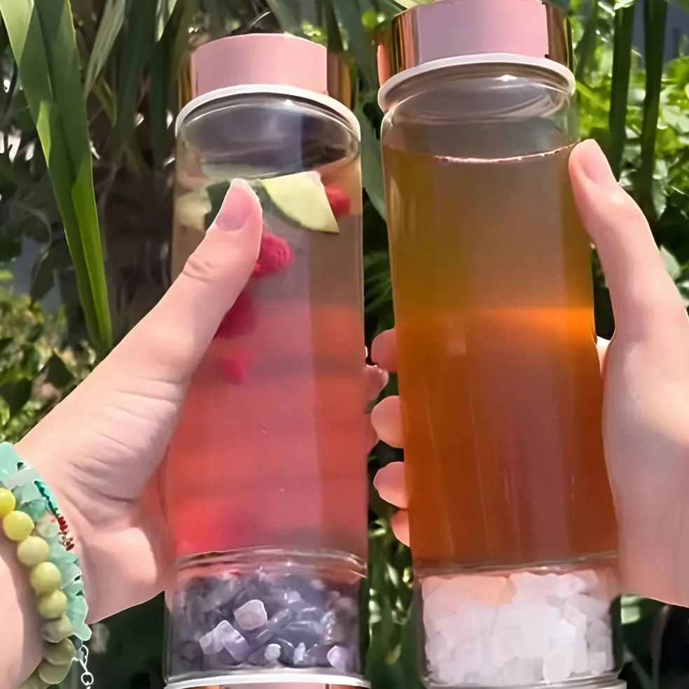 Bouteille infuseur à thés - Quartz rose