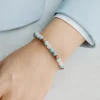 Bracelet Aigue-Marine / Quartz rose / Amazonite / Thulite - perles de 6 mm
