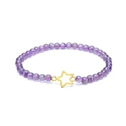 Bracelet Améthyste | charm Étoile
