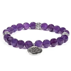 Bracelet Améthyste 21 perles | charm Om