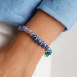Bracelet 7 chakras en fragments de pierres