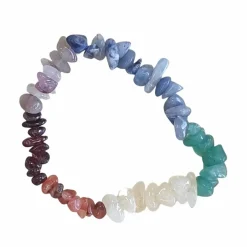 Bracelet 7 chakras en fragments de pierres