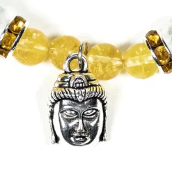 Bracelet Citrine - Cristal de Roche | charm Bouddha
