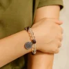Bracelet Cristal de roche - Améthyste | charm Fleur de Vie