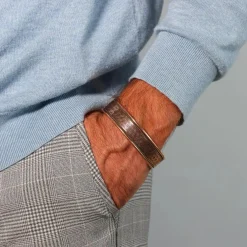 Bracelet en cuivre à fermoir magnétique - symbole Fleur de vie