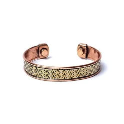 Bracelet en cuivre magnétique - Fleur de Vie magnétique | Lot de 2