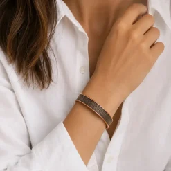 Bracelet en cuivre magnétique - motif corde | Lot de 2