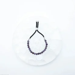 Bracelet en pierre naturelle plaqué argent | Améthyste
