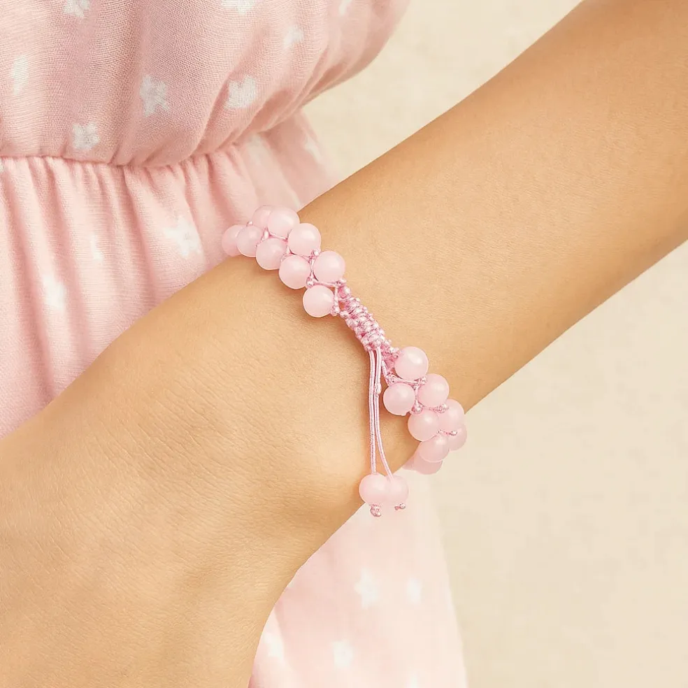 Bracelet en Quartz Rose double rang