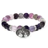Bracelet Fluorite - Améthyste | Charm Arbre de Vie