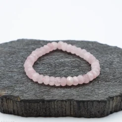 Bracelet Quartz rose à facettes