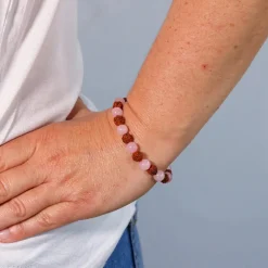 Bracelet Rudraksha - Quartz Rose