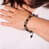 Bracelet Turquoise Corail et Agate noir Losange