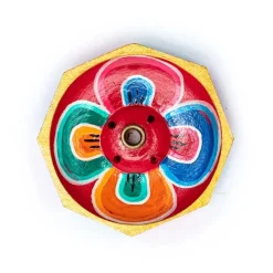 Brûle encens Fleur de Lotus en bois peint