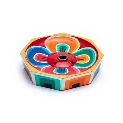 Brûle encens Fleur de Lotus en bois peint