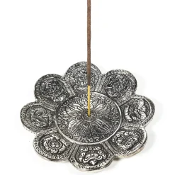 Brûle encens 8 signes auspicieux couleur Argent