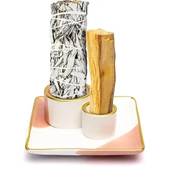 Brûleur en céramique Palo Santo, smudge & encens | Rose & Or