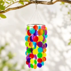 Carillon à vent multicolore Capiz grand - 20 x 35 cm