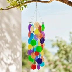 Carillon à vent multicolore Capiz petit - 10 x 35 cm