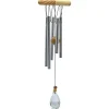 Carillon à vent 5 tubes alu, bois et cristal - 48 cm
