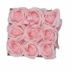 Coffret Boite de Fleurs de Savon - Roses roses