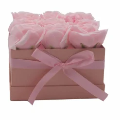 Coffret Boite de Fleurs de Savon - Roses roses