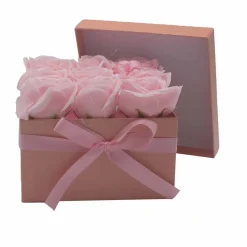 Coffret Boite de Fleurs de Savon - Roses roses