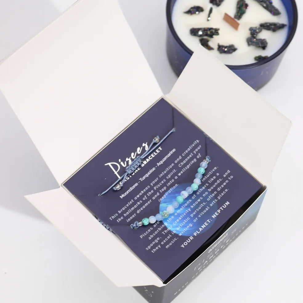 Coffret Cadeaux Bougie et Bracelet - Poisson