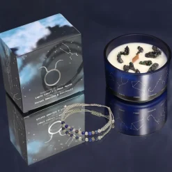 Coffret Cadeaux Bougie et Bracelet - Taureau