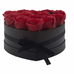 Coffret Cœur de Fleurs de Savon - Roses rouges